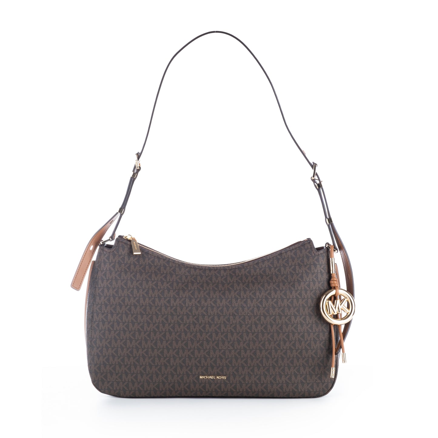 Bolsa de ombro Michael Kors Marrom Acorn com Monograma