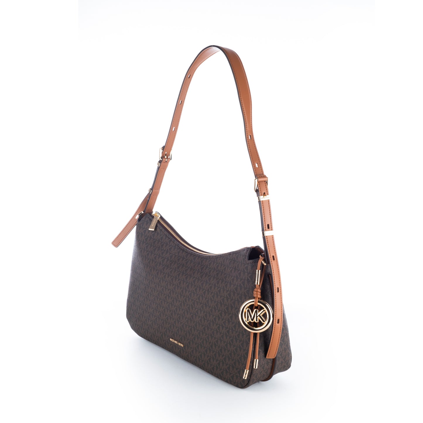 Bolsa de ombro Michael Kors Marrom Acorn com Monograma