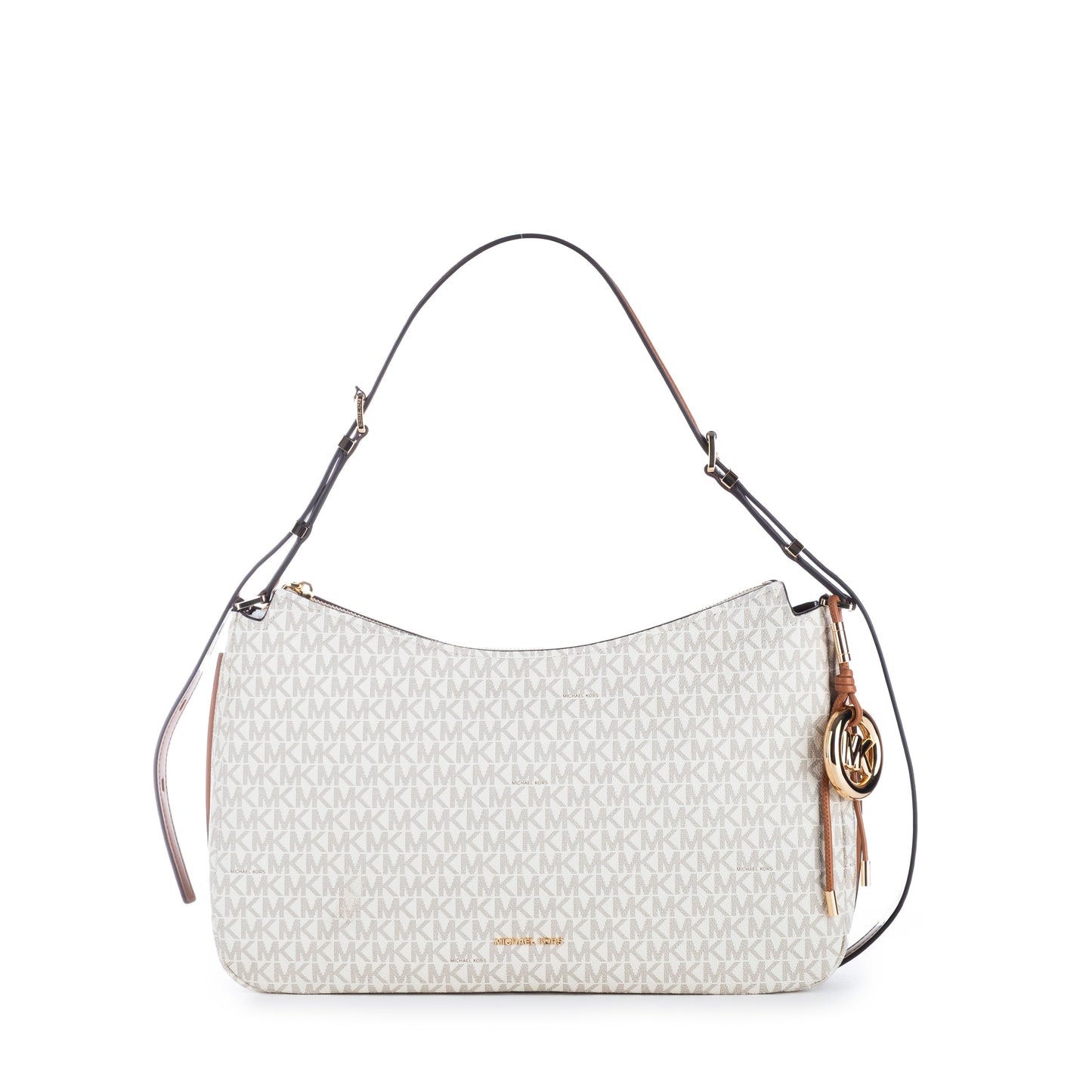 Bolsa de ombro Michael Kors Vanilla com Logo, Alça Ajustável e Detalhes Dourados