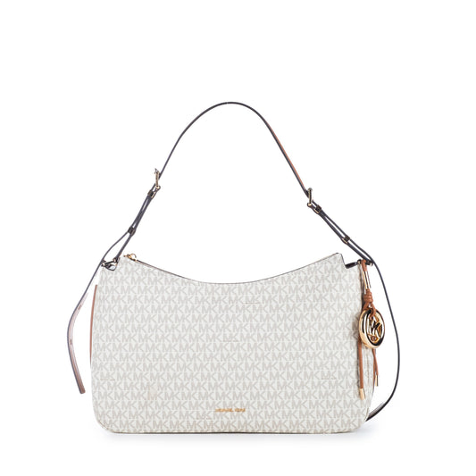 Bolsa de ombro Michael Kors Vanilla com Logo, Alça Ajustável e Detalhes Dourados