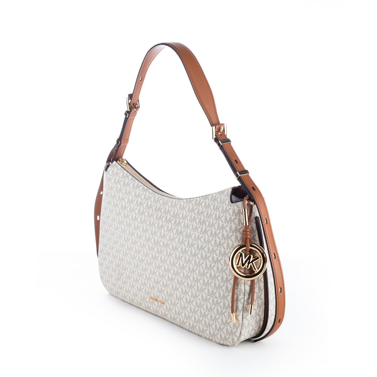 Bolsa de ombro Michael Kors Vanilla com Logo, Alça Ajustável e Detalhes Dourados