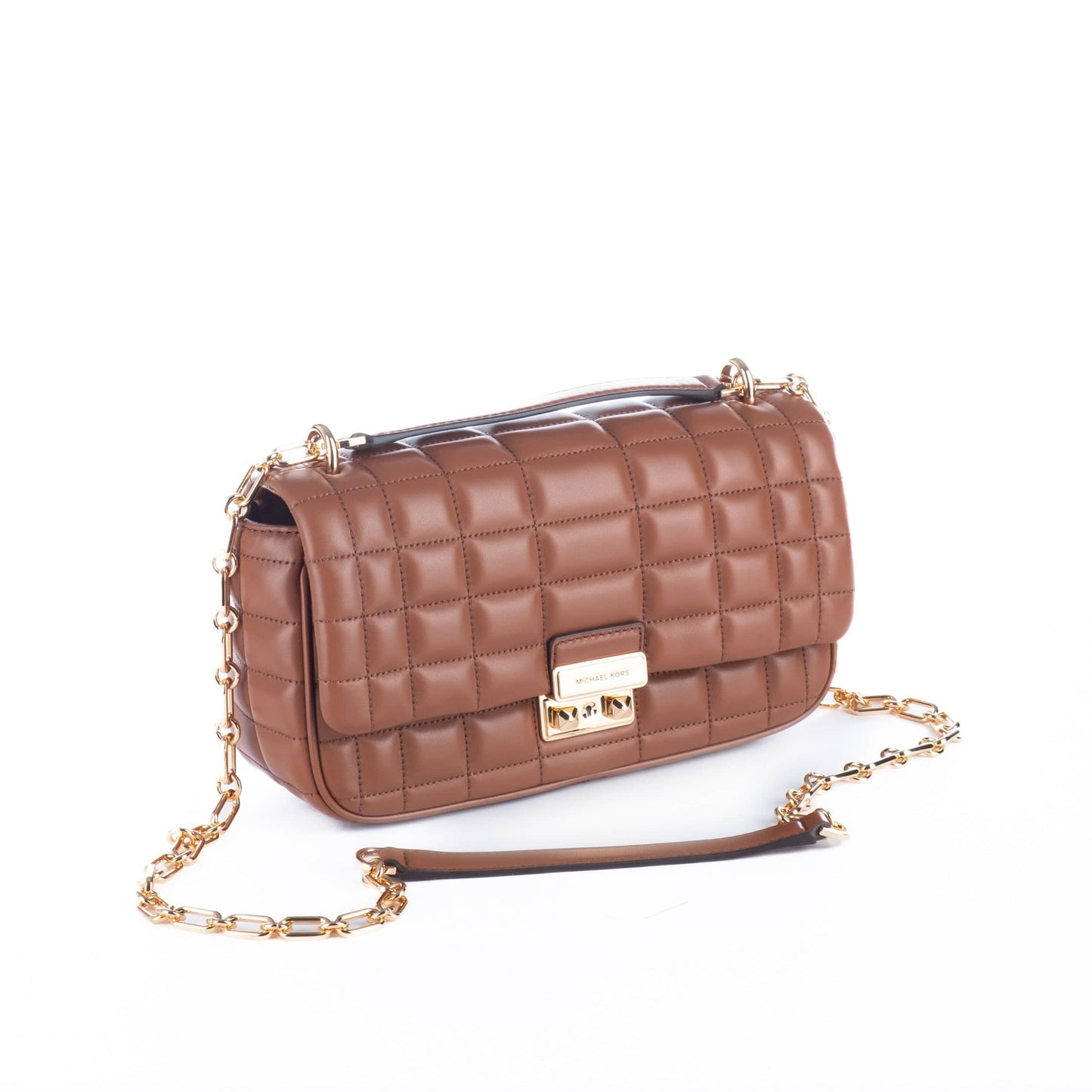 Bolsa Tiracolo de Mulher Michael Kors Castanha com Efeito Matelassê