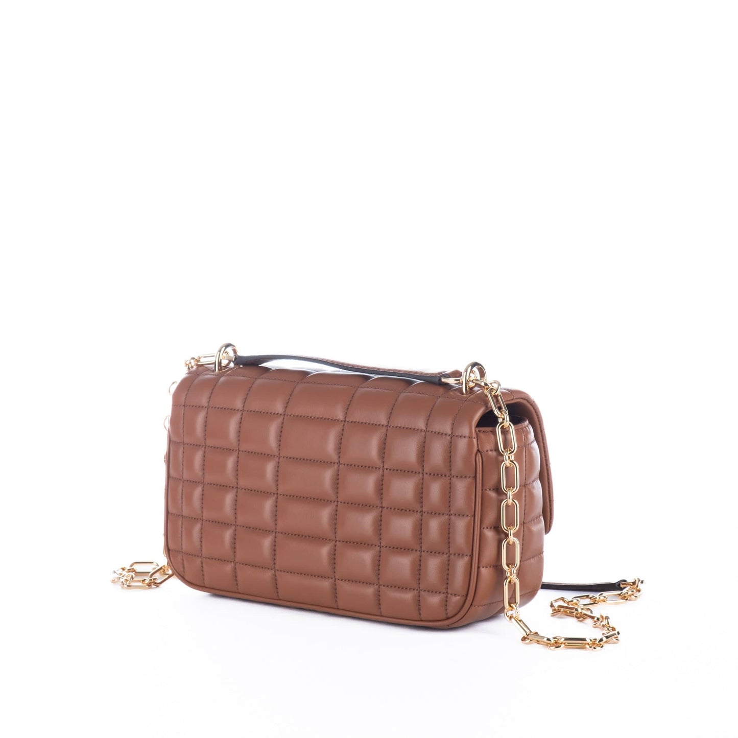 Bolsa Tiracolo de Mulher Michael Kors Castanha com Efeito Matelassê