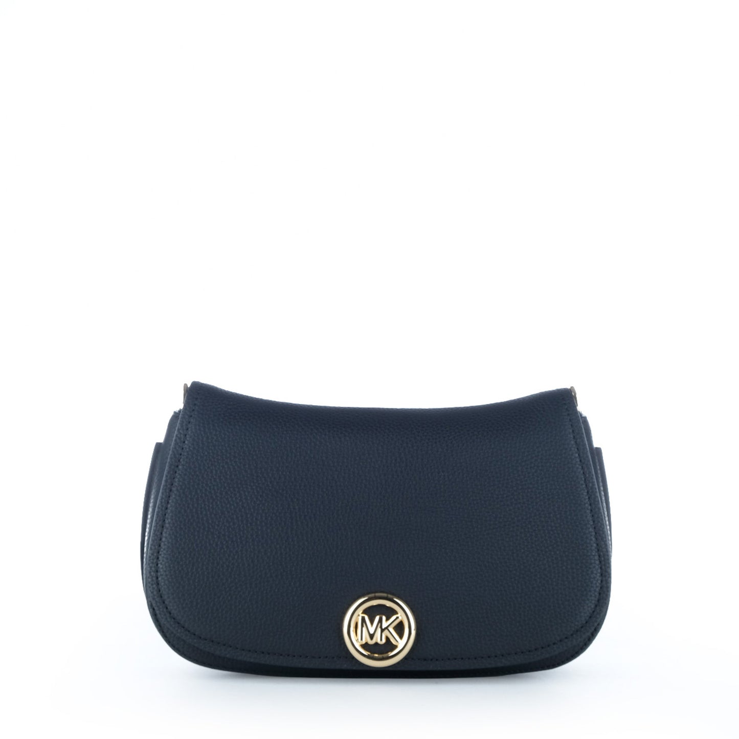 Bolsa de Ombro Michael Kors Preta com Logótipo MK Dourado
