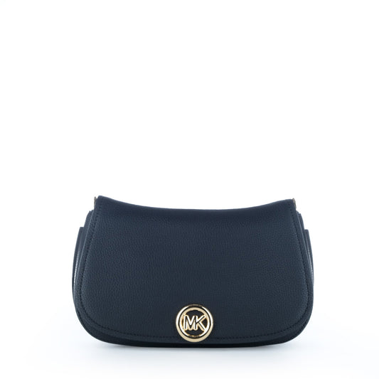 Bolsa de Ombro Michael Kors Preta com Logótipo MK Dourado