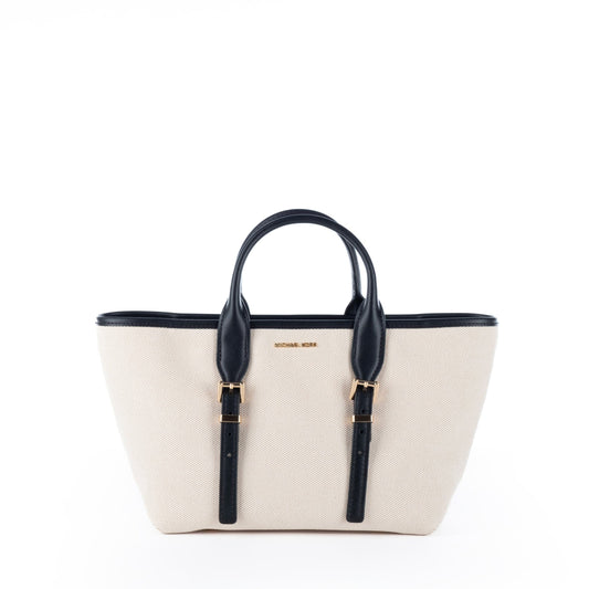 Bolsa Tote Bege com detalhes Pretos Michael Kors