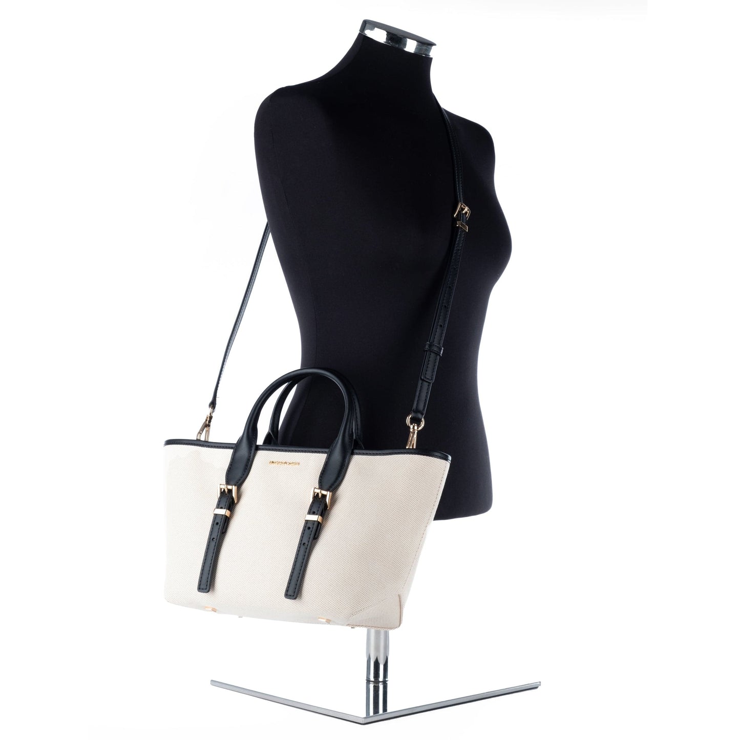 Bolsa Tote Bege com detalhes Pretos Michael Kors