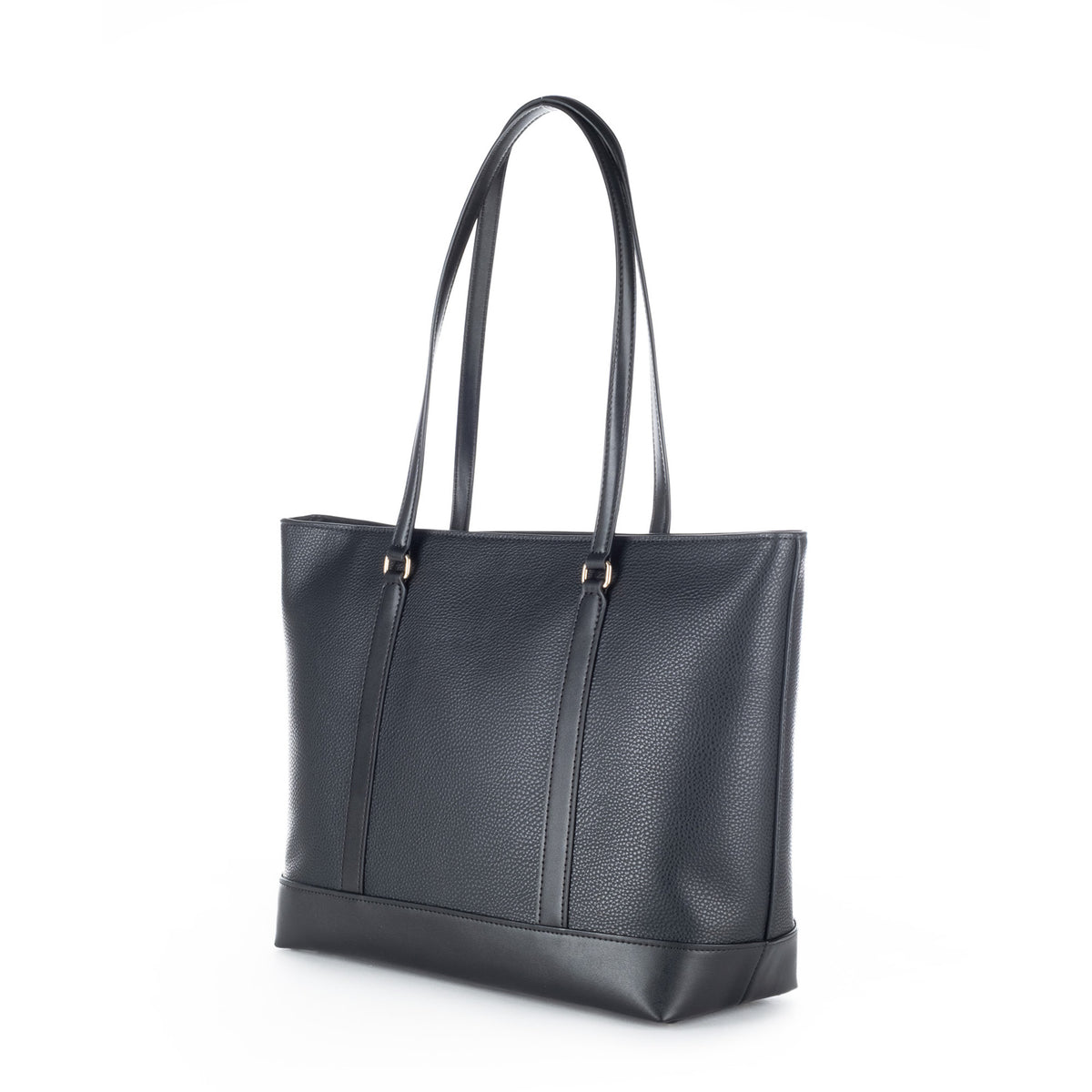 Bolsa Tote Michael Kors Preta com Monograma MK e Detalhes Dourados