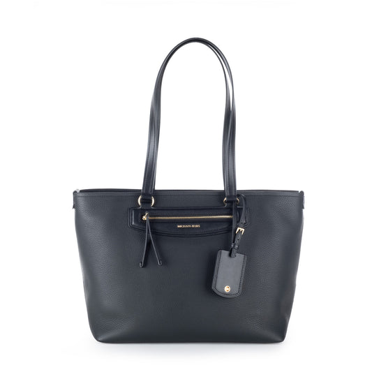 Bolsa Tote Michael Kors Preta com Bolso Frontal e Detalhes Dourados