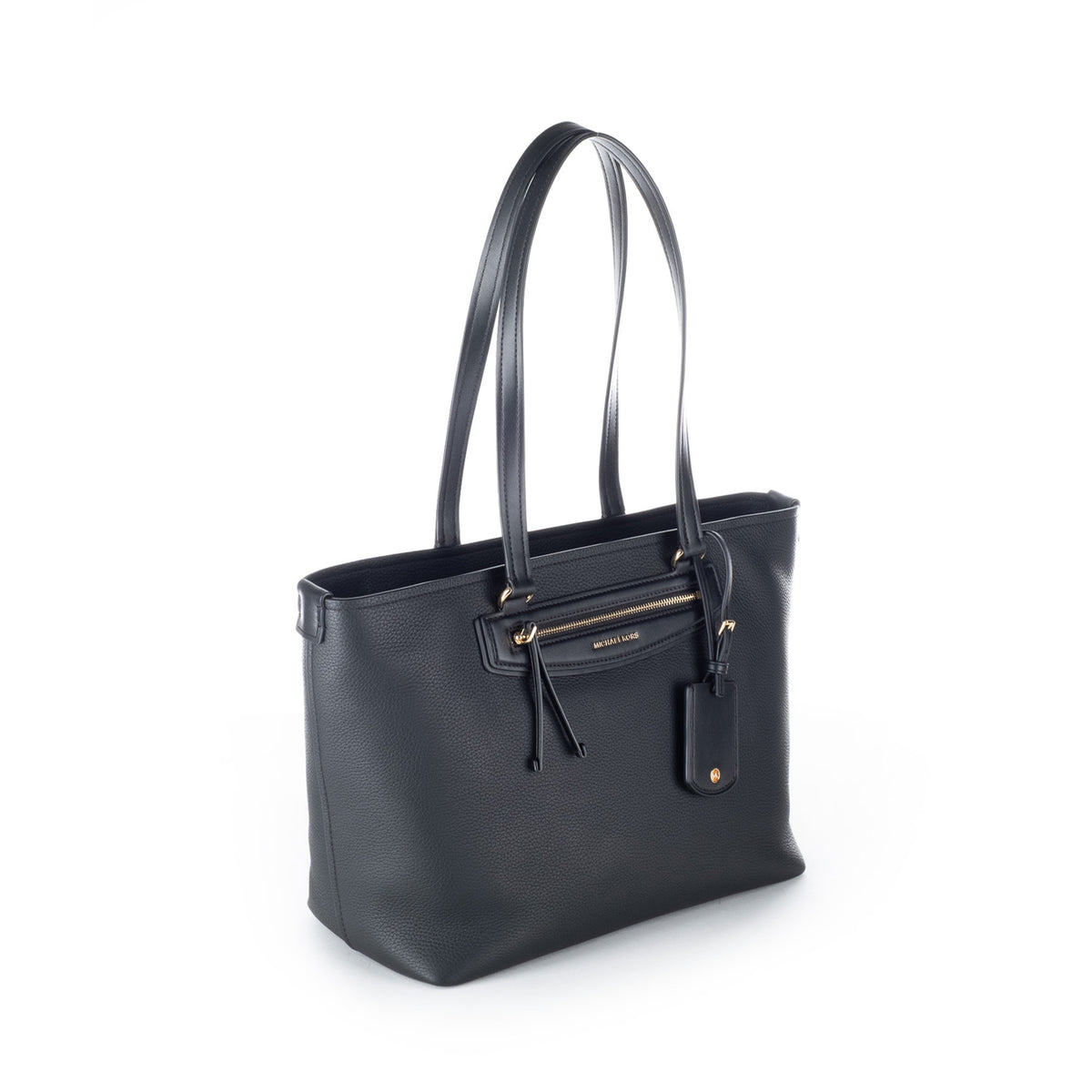 Bolsa Tote Michael Kors Preta com Bolso Frontal e Detalhes Dourados