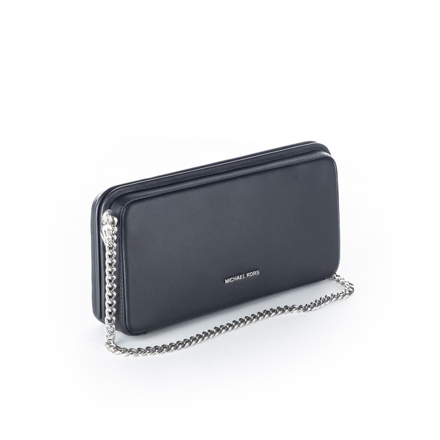 Bolsa Clutch Michael Kors Preta com Corrente Prateada
