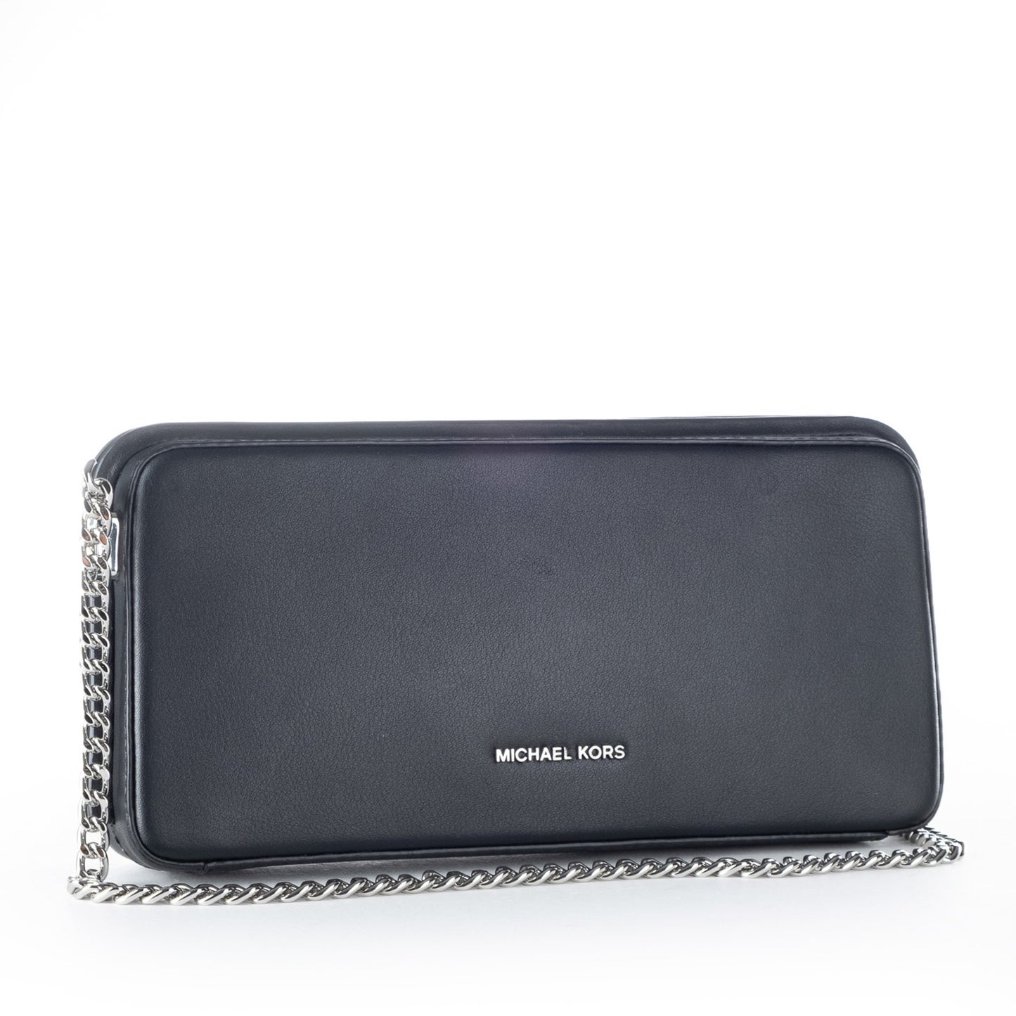 Bolsa Clutch Michael Kors Preta com Corrente Prateada