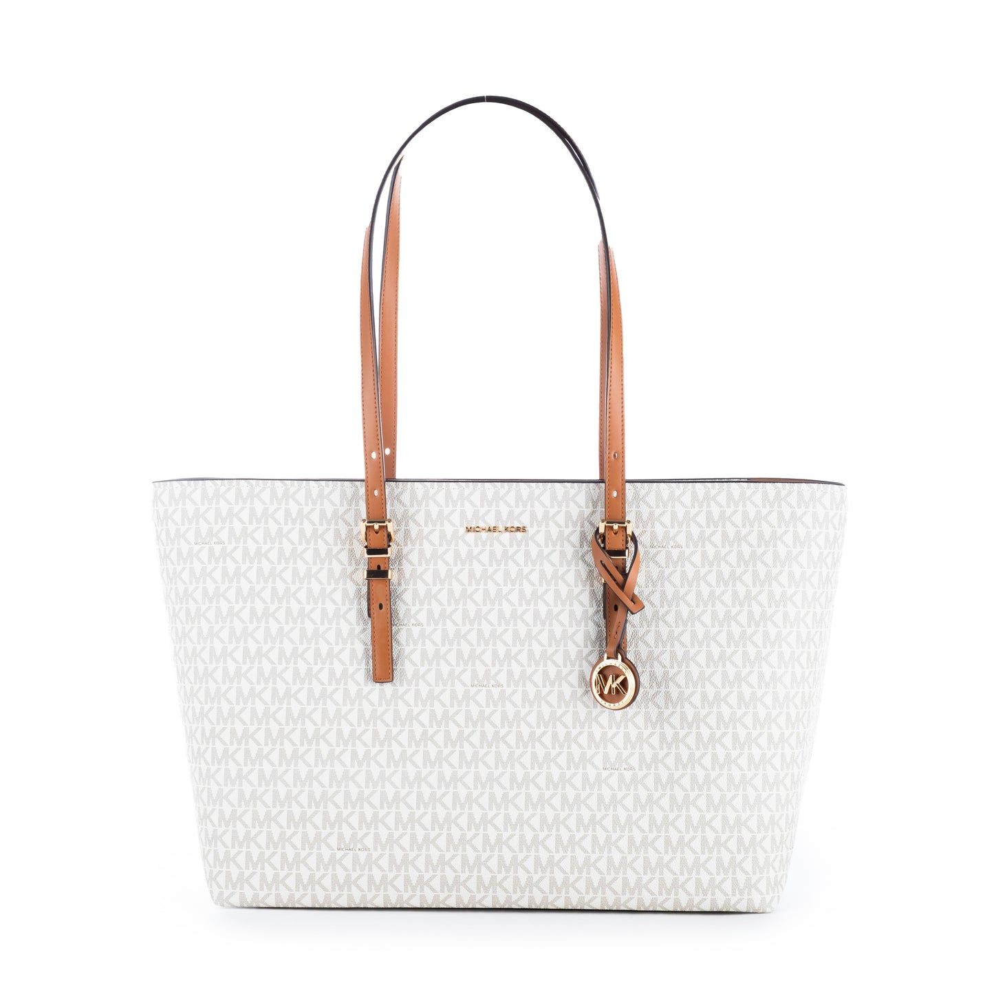 Bolsa Tote Michael Kors, Bege com Alças Caramelo, Detalhes Elegantes