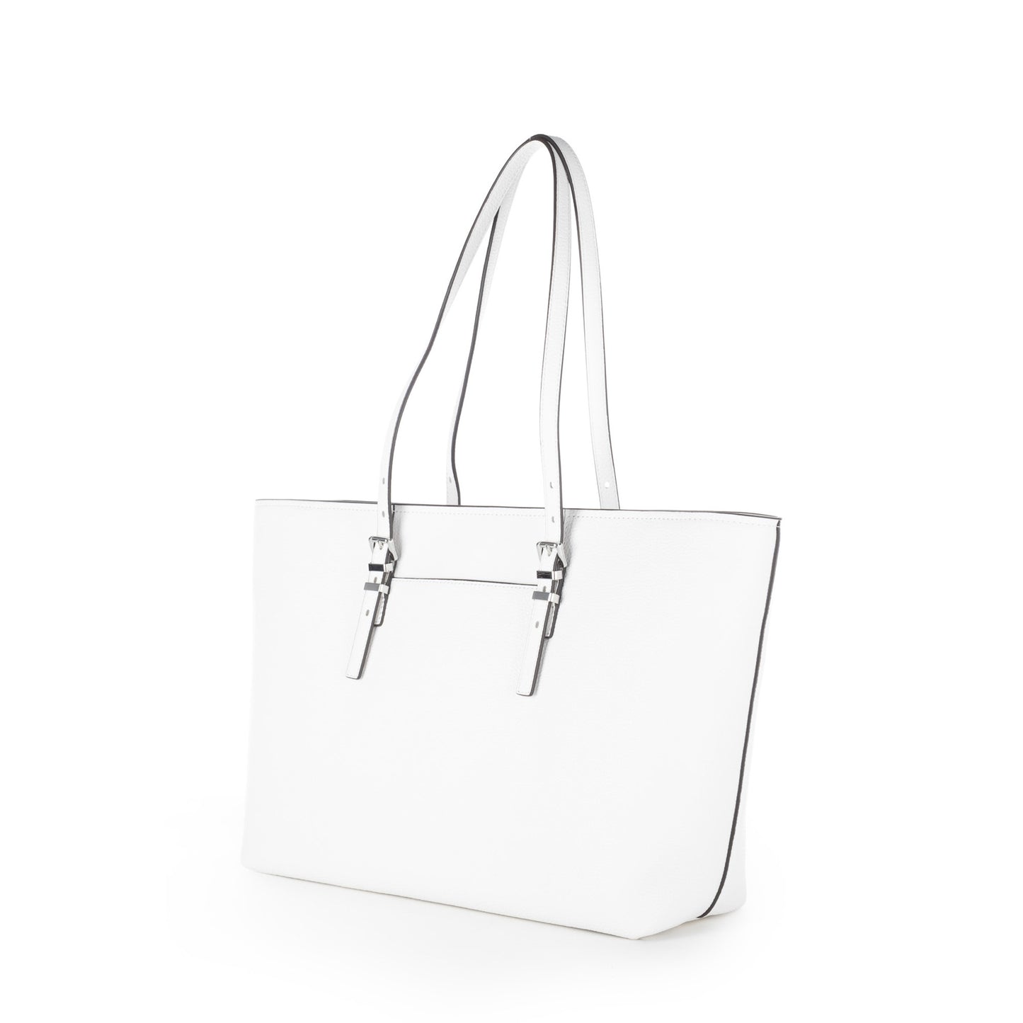 Bolsa Tote Michael Kors Branca com Pendente MK e Detalhes Dourados