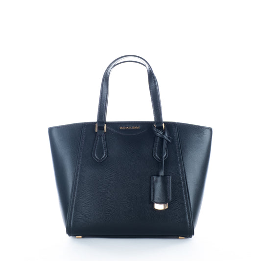 Bolsa Tote Michael Kors Preta em Pele Saffiano com Alças Estruturadas