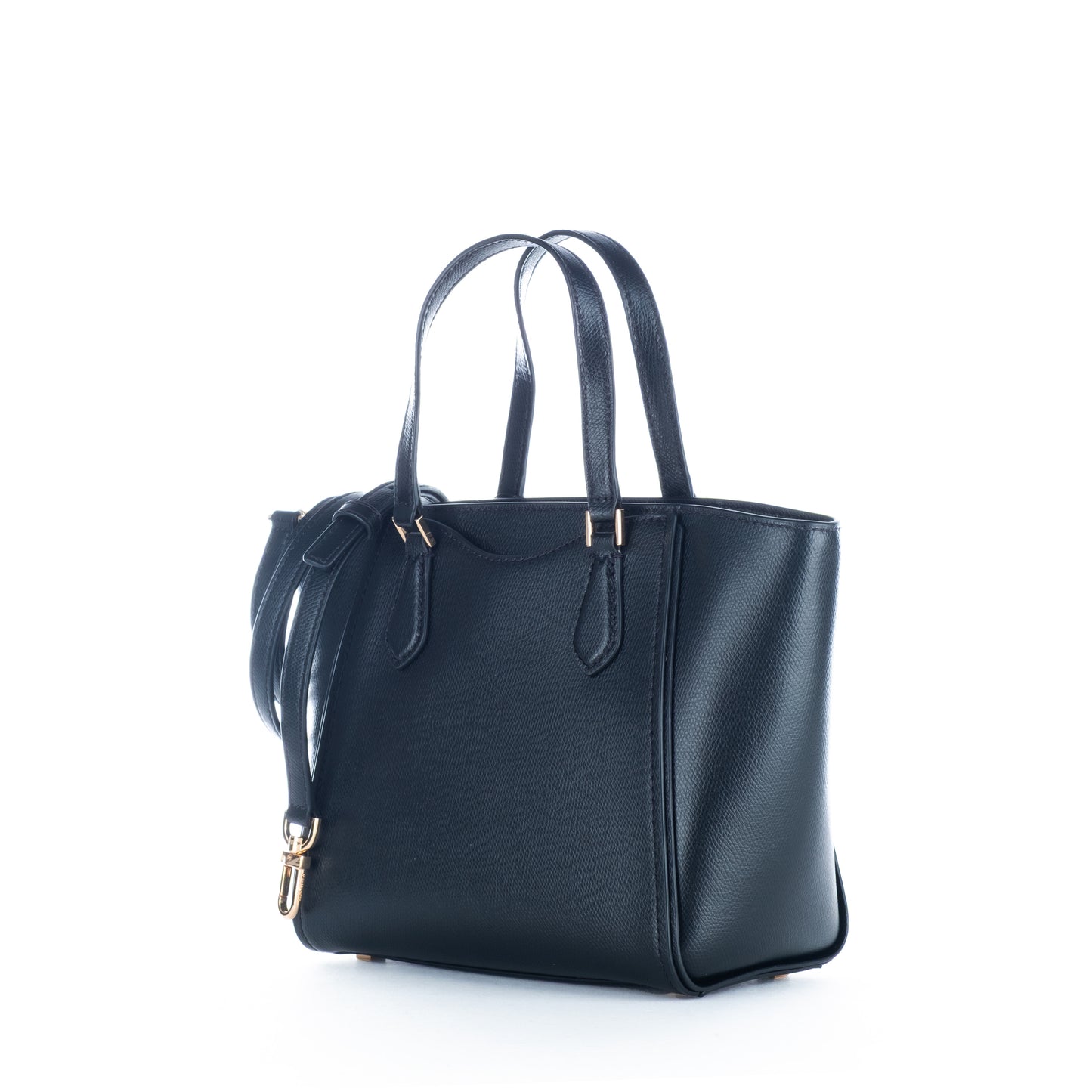 Bolsa Tote Michael Kors Preta em Pele Saffiano com Alças Estruturadas