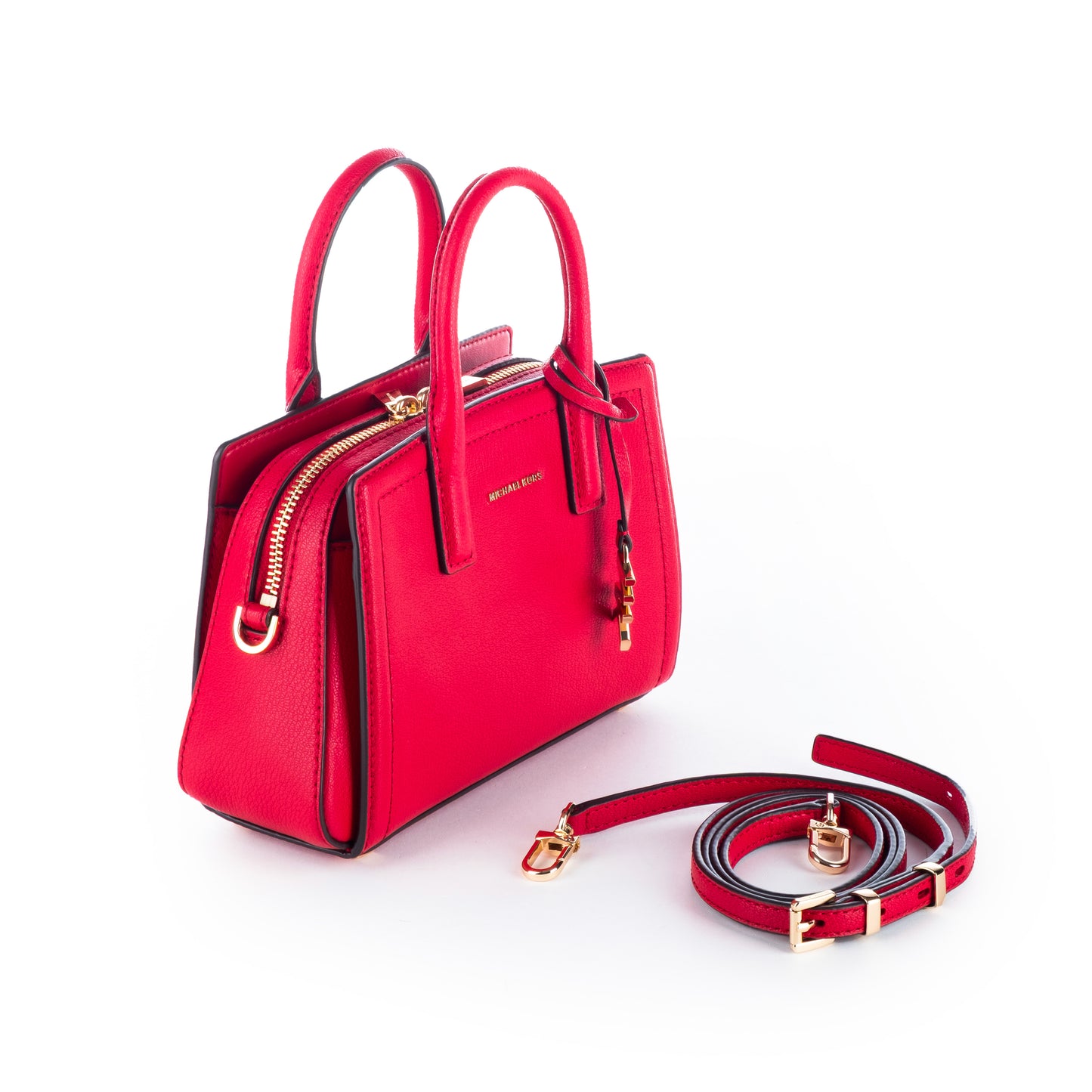 Bolsa Satchel Michael Kors Vermelha com Detalhes Elegantes