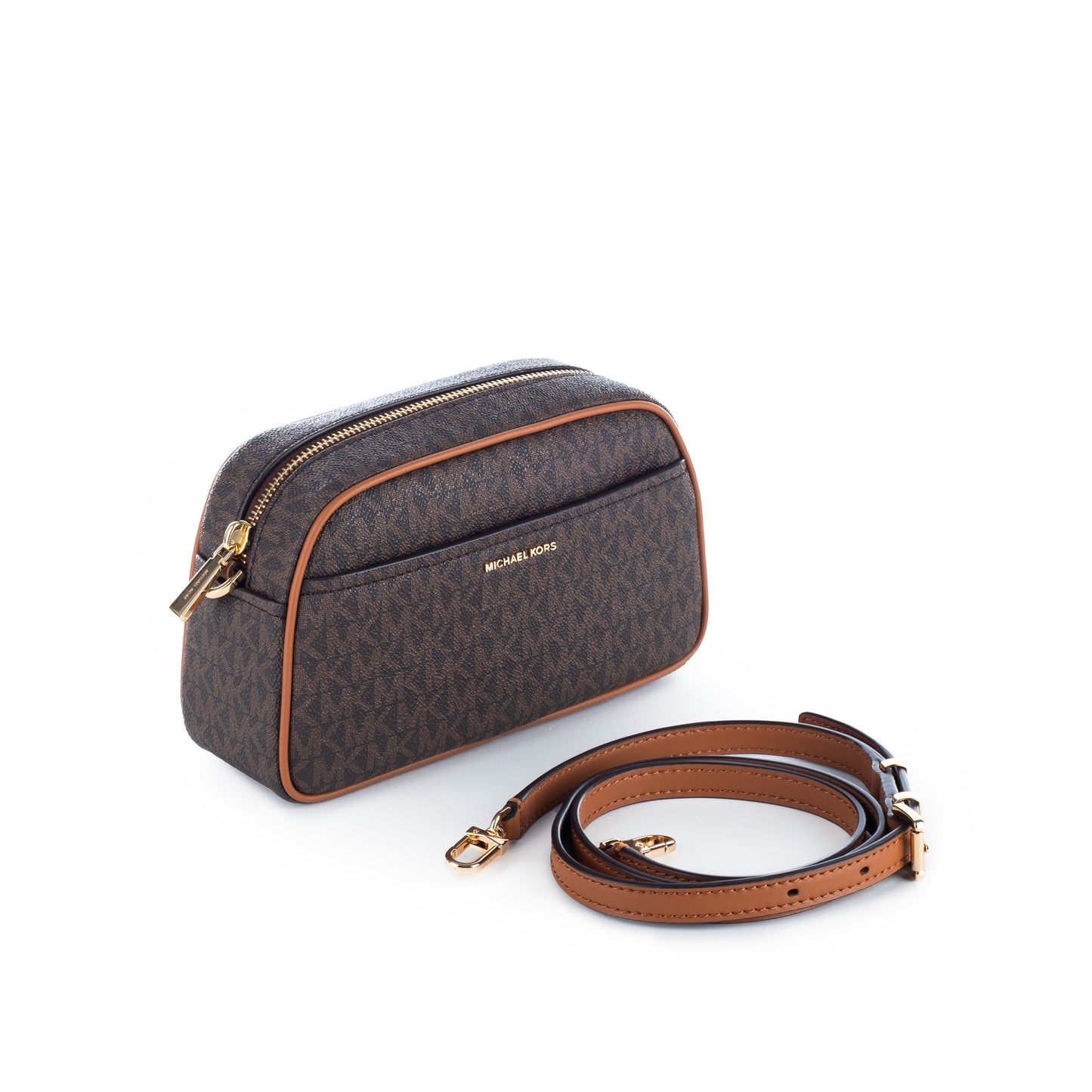 Bolsa Tiracolo Michael Kors Marrom Acorn com Logotipo