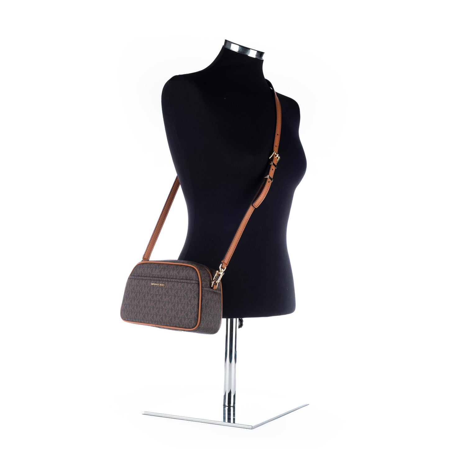 Bolsa Tiracolo Michael Kors Marrom Acorn com Logotipo