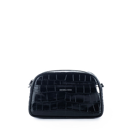 Bolsa Tiracolo Michael Kors Preta com Estampa Croco