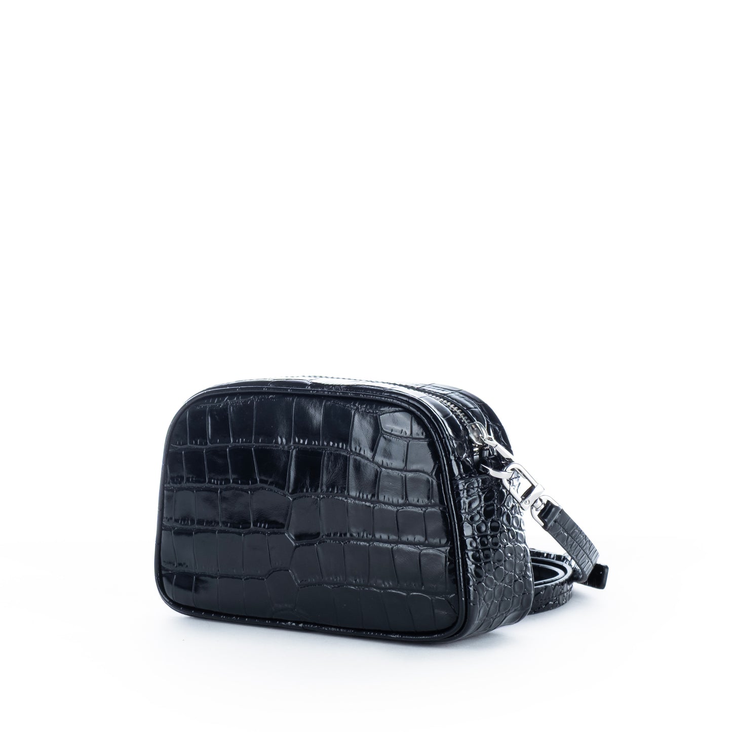 Bolsa Tiracolo Michael Kors Preta com Estampa Croco