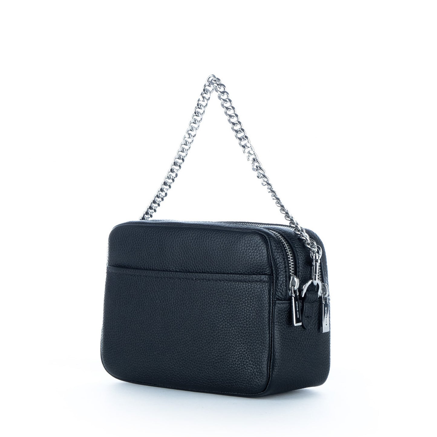 Bolsa Tiracolo Michael Kors Preta com Corrente Prateada e Alça Floral