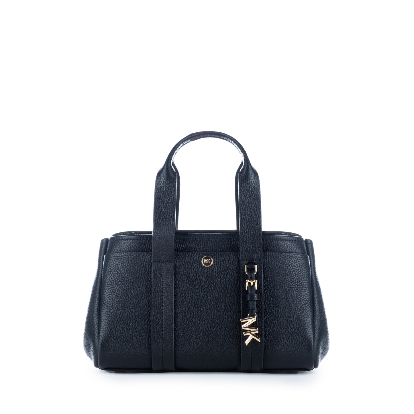 Bolsa Satchel Michael Kors Preta Clássica com Detalhes Dourados