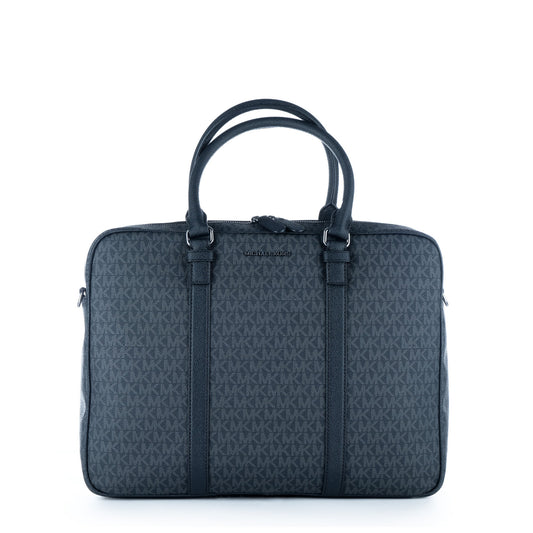 Pasta Unissexo Michael Kors Preta com Monograma MK e Alça Ajustável