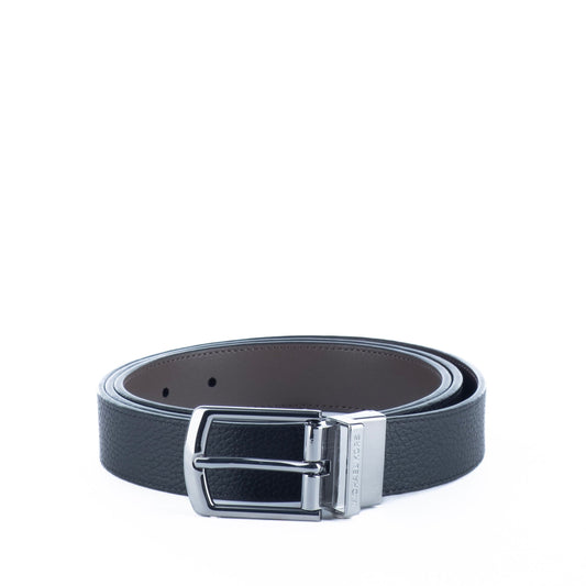 Cinto de Homem Michael Kors Reversível em Preto e Castanho com Fivela Metálica