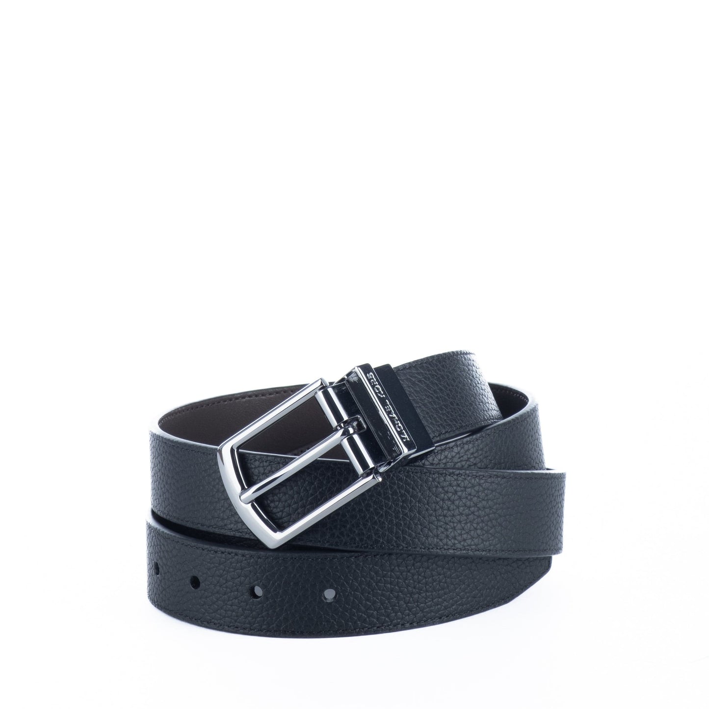 Cinto de Homem Michael Kors Reversível em Preto e Castanho com Fivela Metálica