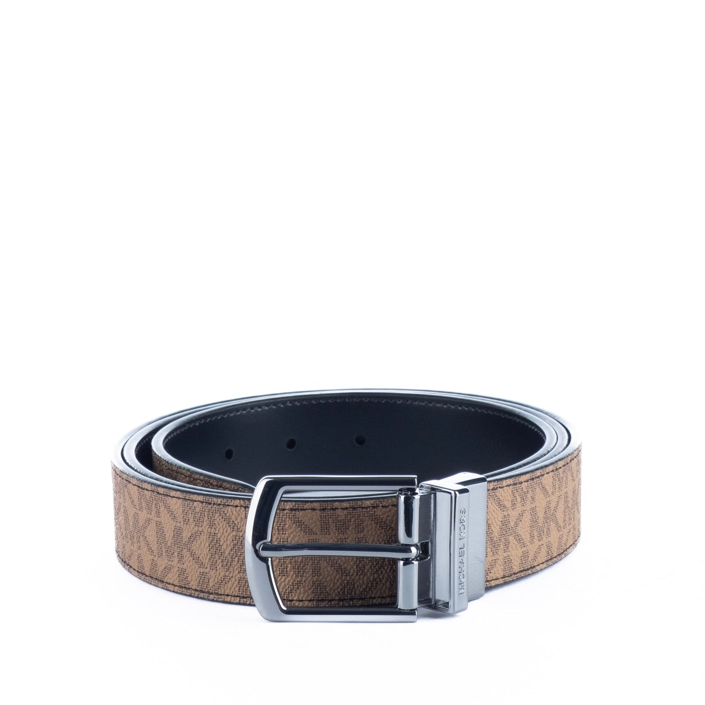 Cinto de Homem Michael Kors com Monograma Castanho e Fivela Metálica Reversível