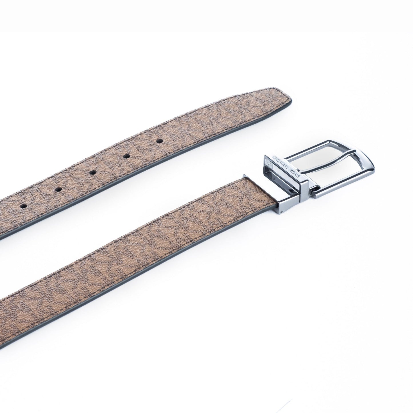 Cinto de Homem Michael Kors com Monograma Castanho e Fivela Metálica Reversível