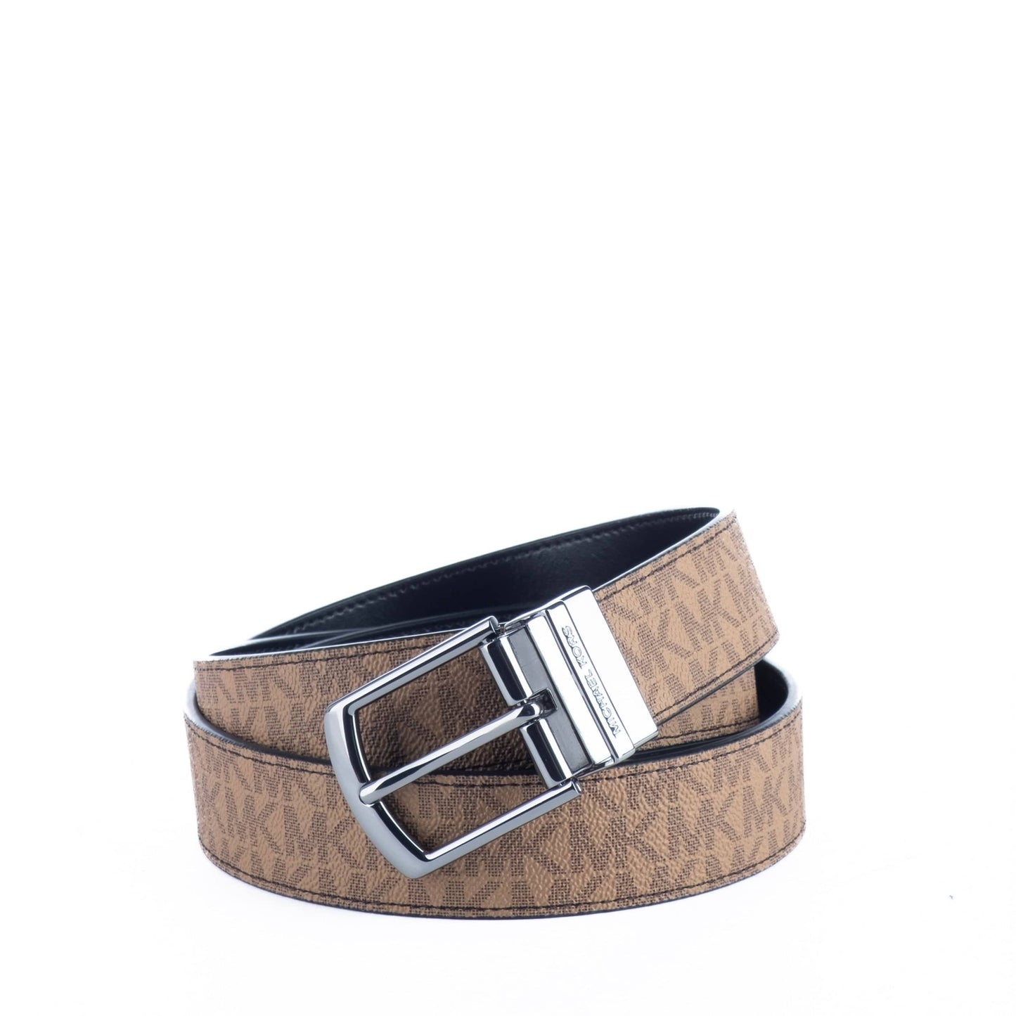 Cinto de Homem Michael Kors com Monograma Castanho e Fivela Metálica Reversível