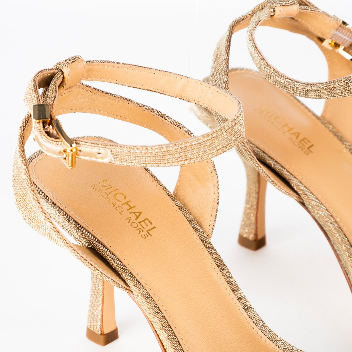 Sandálias Salto Médio Mulher Michael Kors Douradas