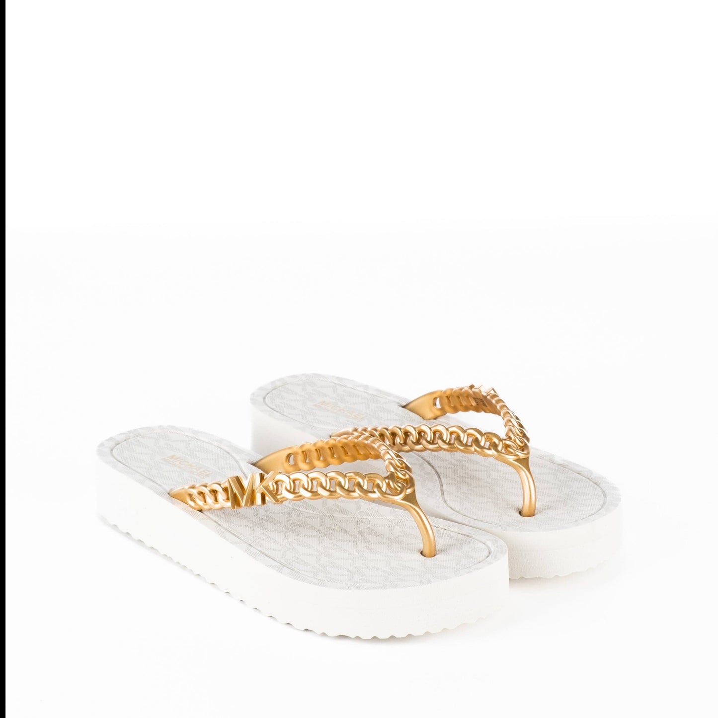 Chinelos Mulher Michael Kors Branco com Dourado