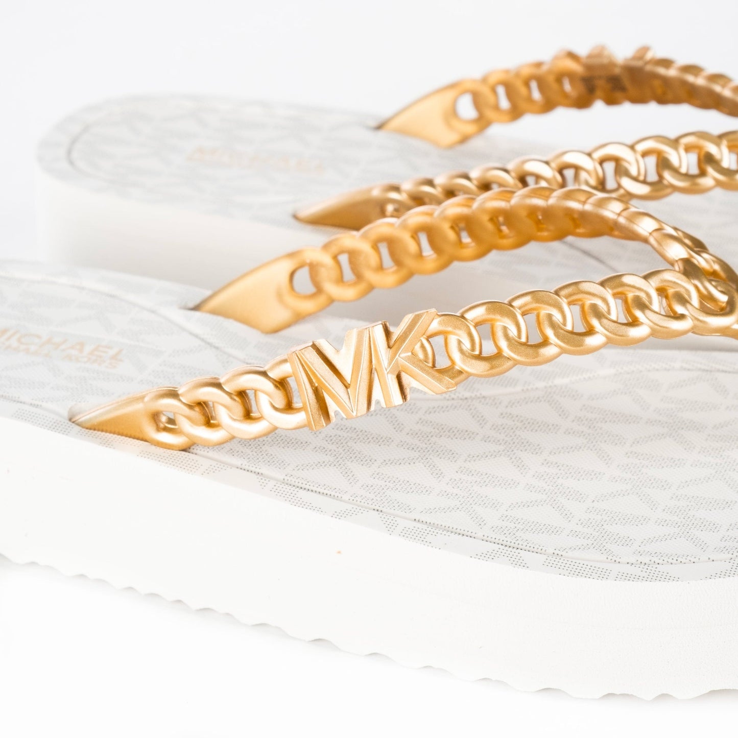Chinelos Mulher Michael Kors Branco com Dourado