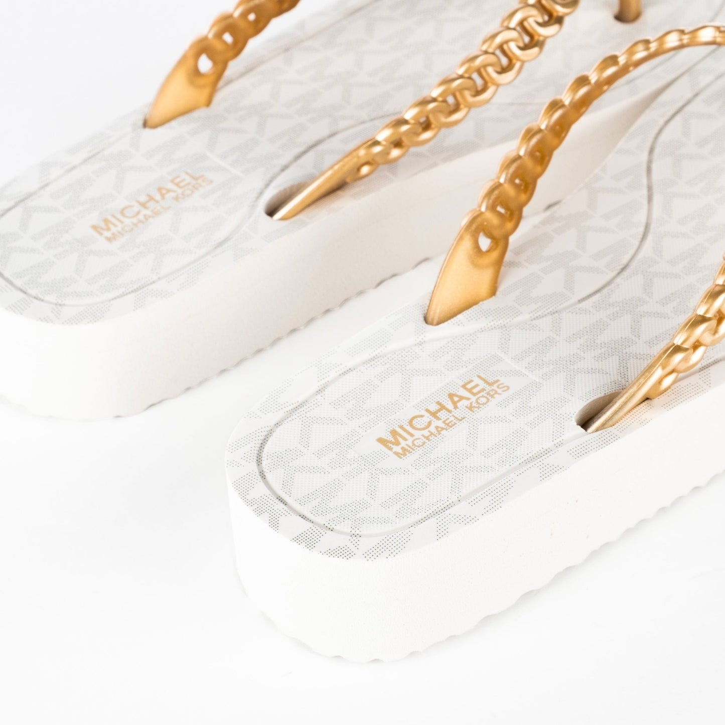 Chinelos Mulher Michael Kors Branco com Dourado