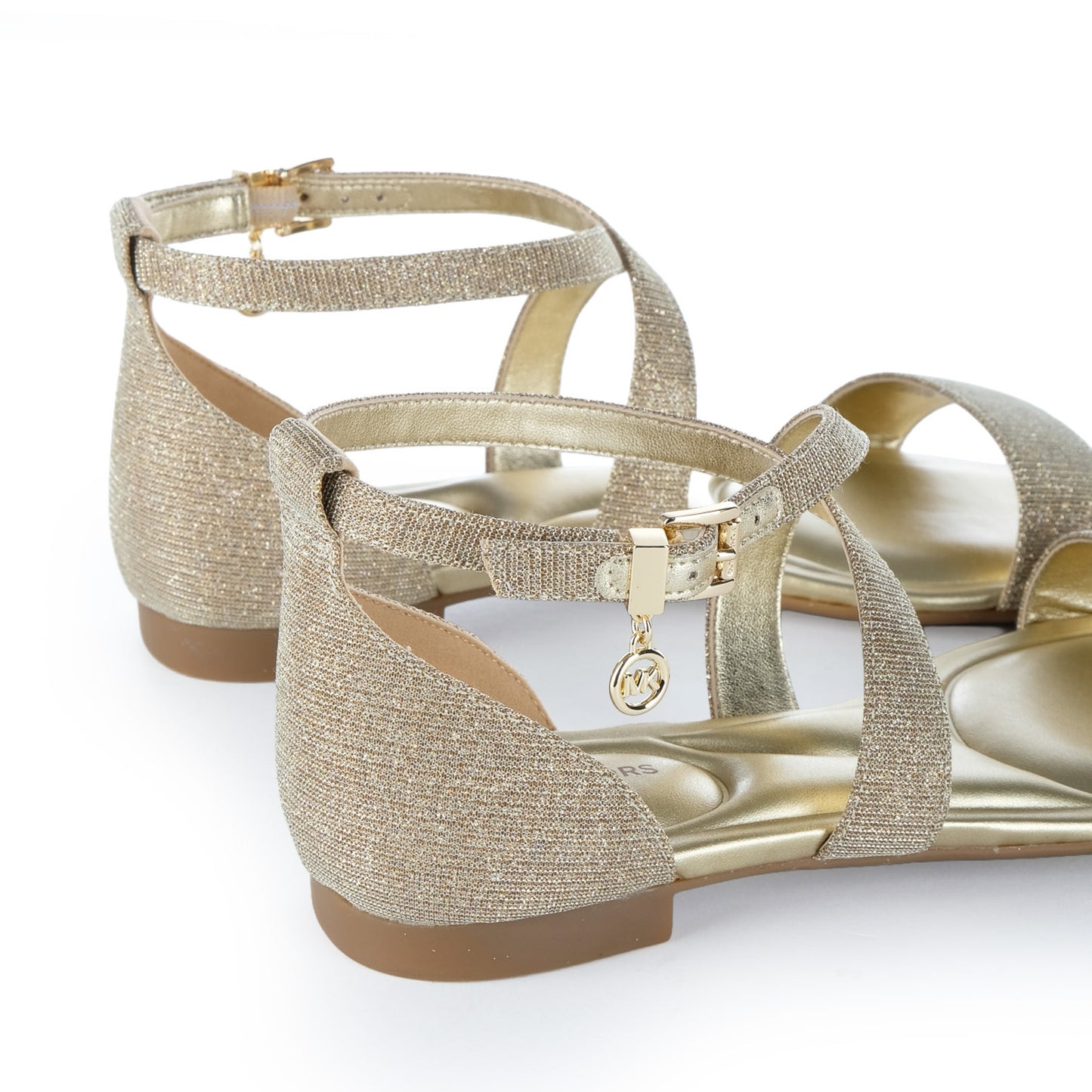 Sandálias Mulher Michael Kors Douradas com Tiras Cruzadas e Fivela