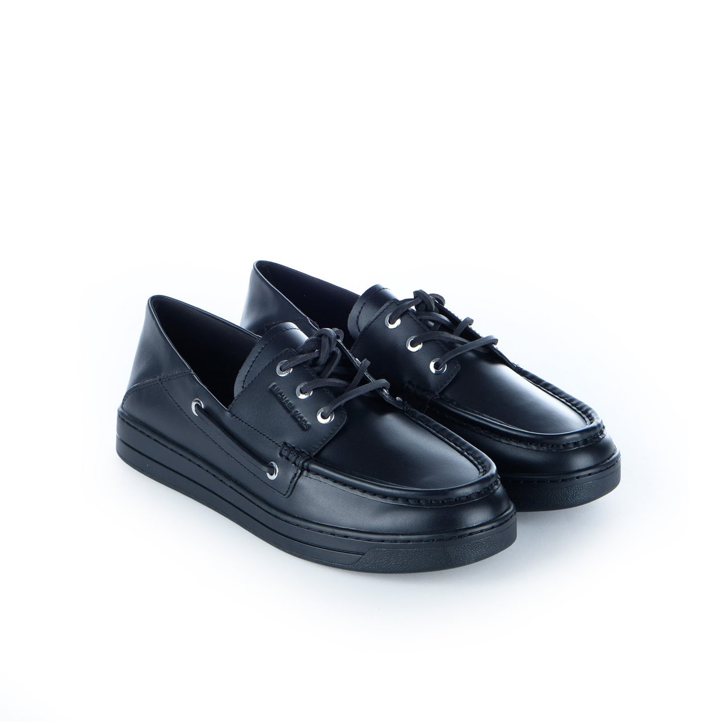 Sapatos Náuticos Homem Michael Kors Pretos com Atacadores e Sola Monocromática