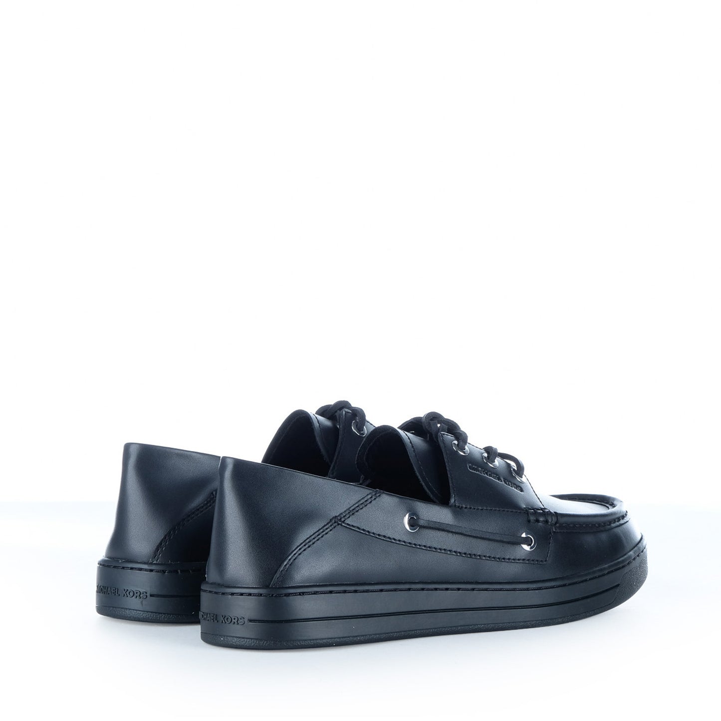 Sapatos Náuticos Homem Michael Kors Pretos com Atacadores e Sola Monocromática