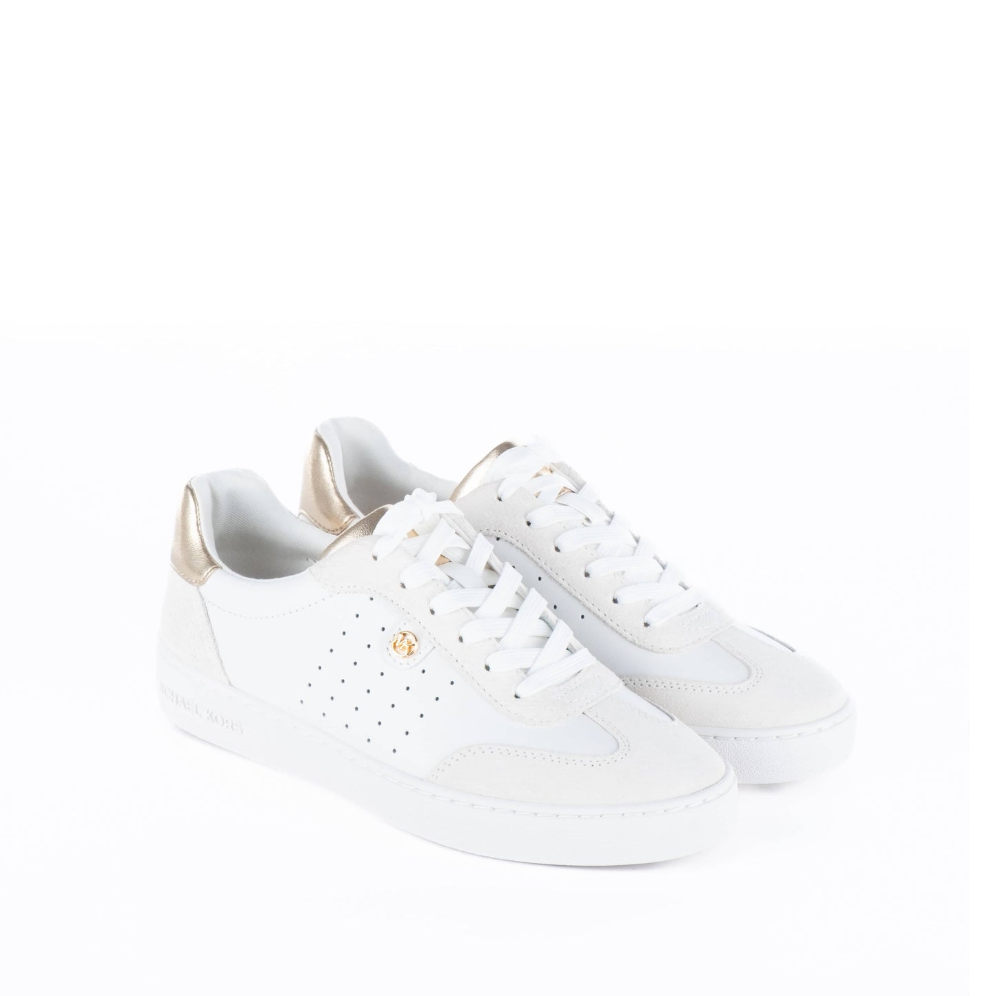 Ténis Femininos Michael Kors Branco Dourado com Detalhes Elegantes