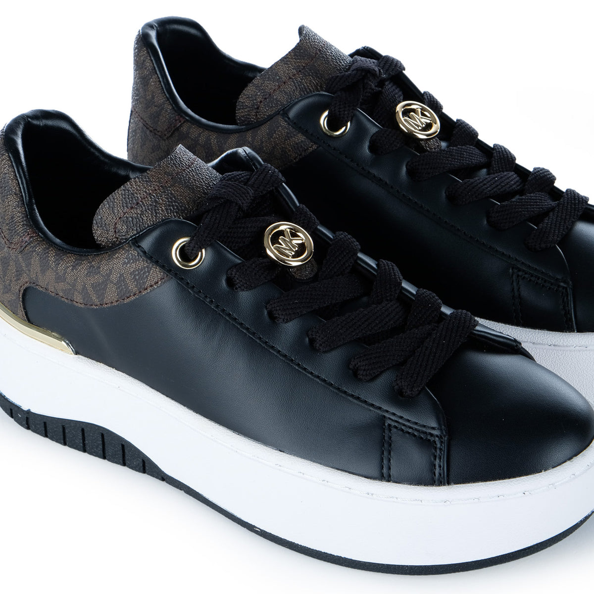 Ténis Mulher Michael Kors Castanhos e Pretos com Monograma MK