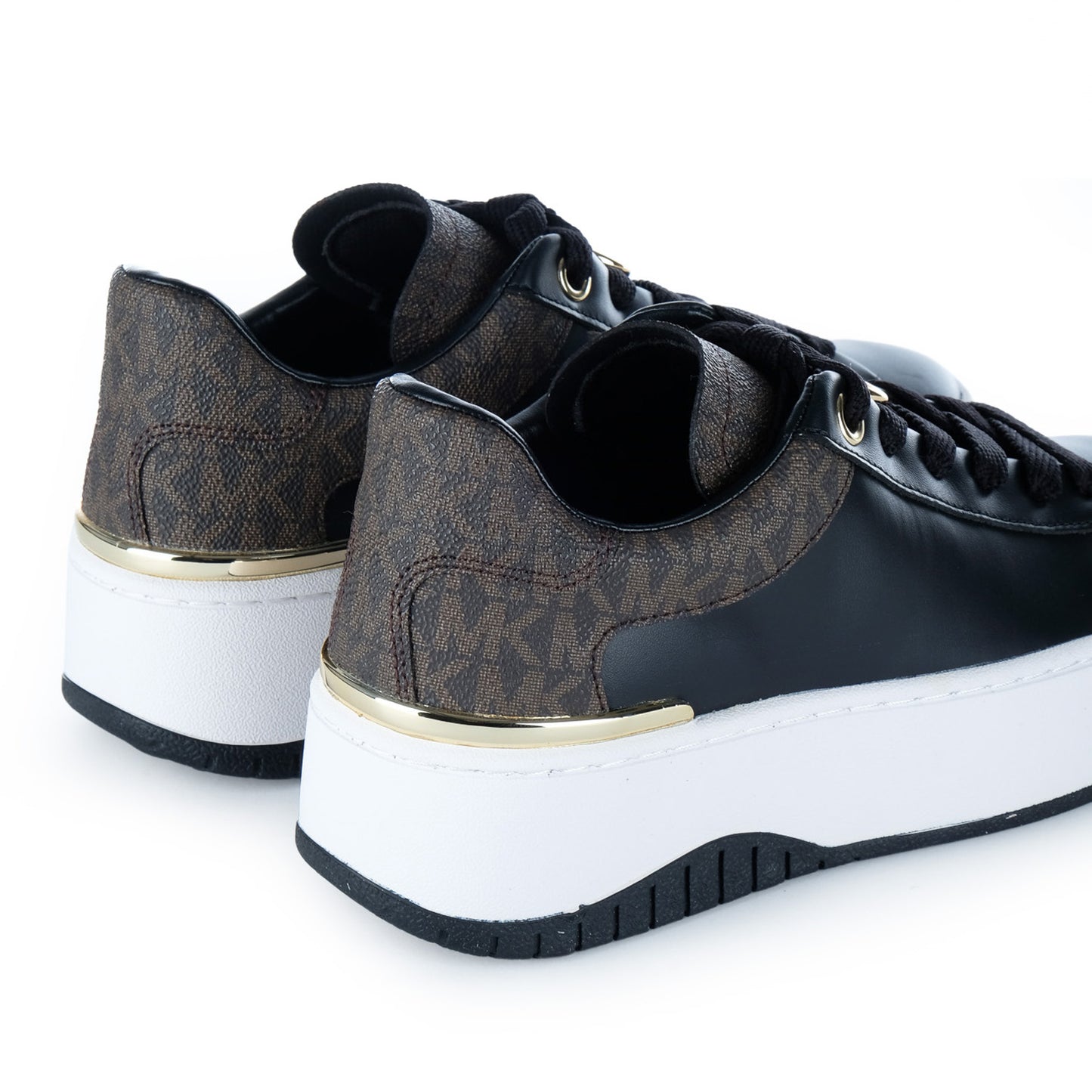 Ténis Mulher Michael Kors Castanhos e Pretos com Monograma MK