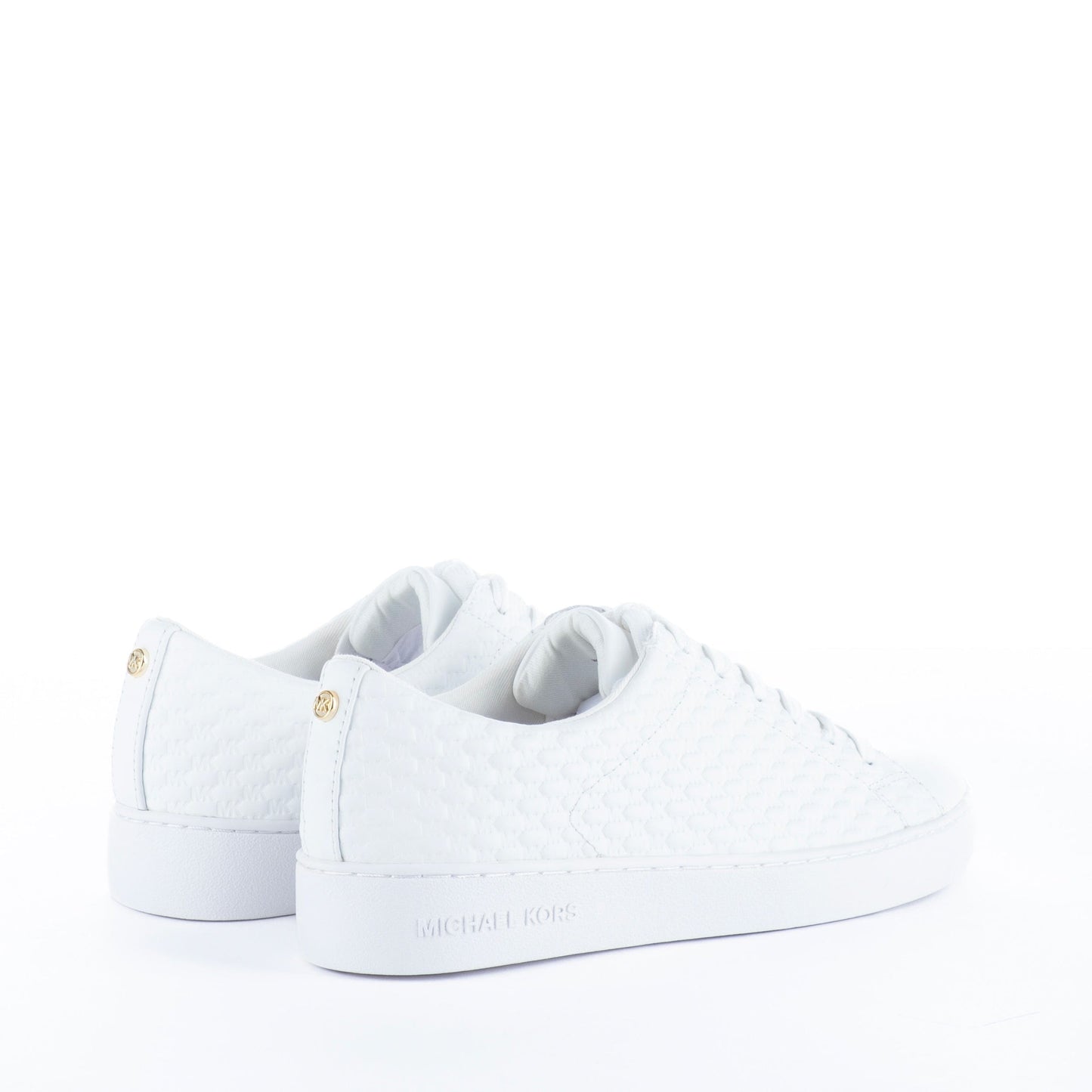 Ténis de Mulher Michael Kors Brancos com Textura Croco e Detalhes Dourados