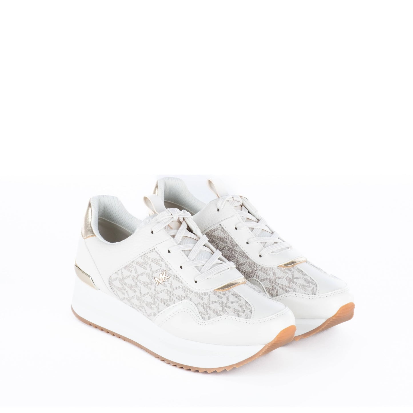 Ténis Femininos Michael Kors Vanilla com Detalhes Dourados