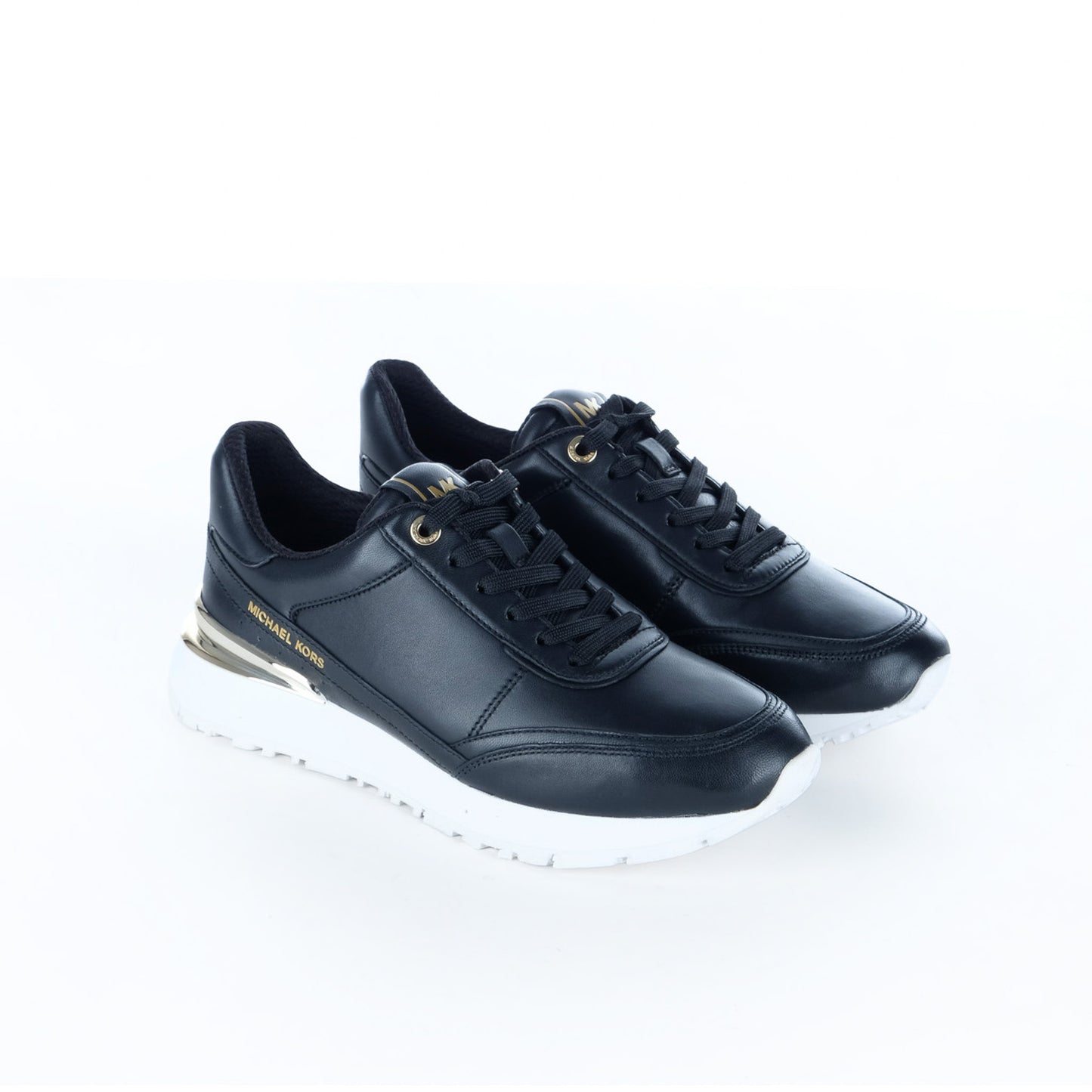 Ténis Mulher Michael Kors Preto com Detalhes Dourados e Sola Branca