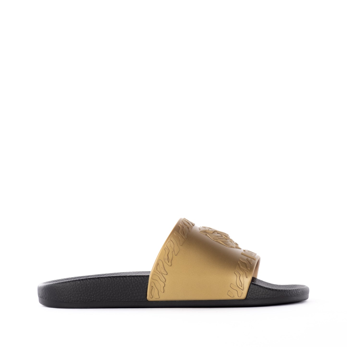 Chinelos Homem Just Cavalli Dourados com Detalhe Emblema