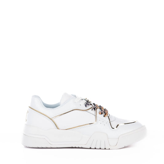 Ténis Mulher Just Cavalli Branco com Detalhes Dourados