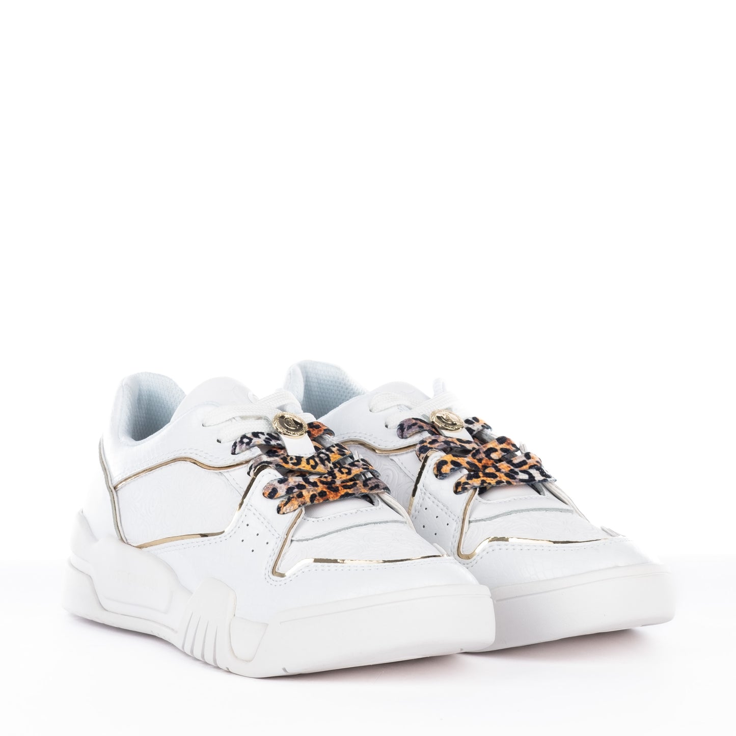 Ténis Mulher Just Cavalli Branco com Detalhes Dourados