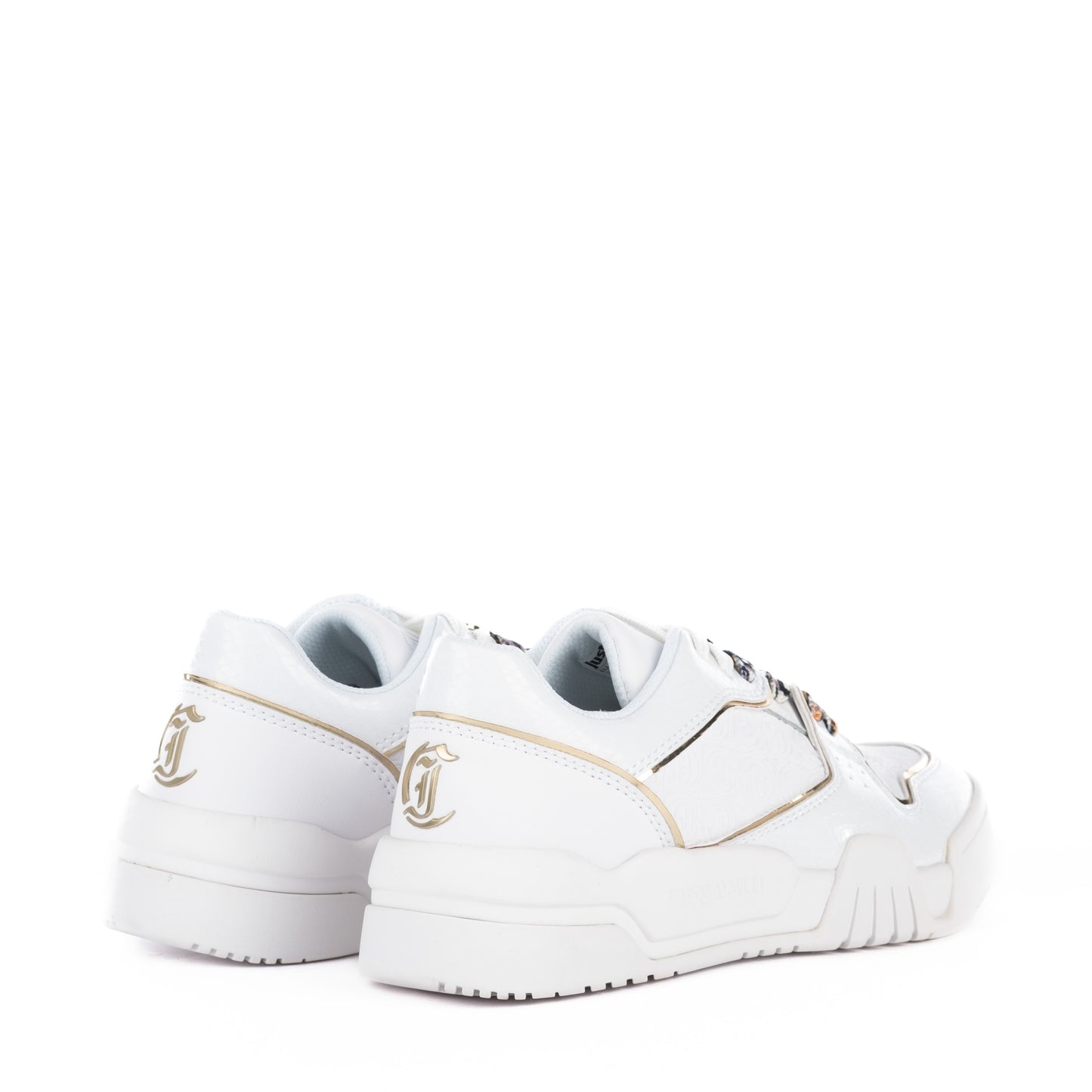 Ténis Mulher Just Cavalli Branco com Detalhes Dourados